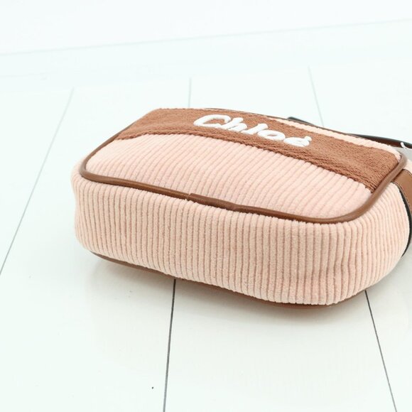 NWT CHLOÉ Light Pink Ribbed Bag With Logo - Picture 7 of 16